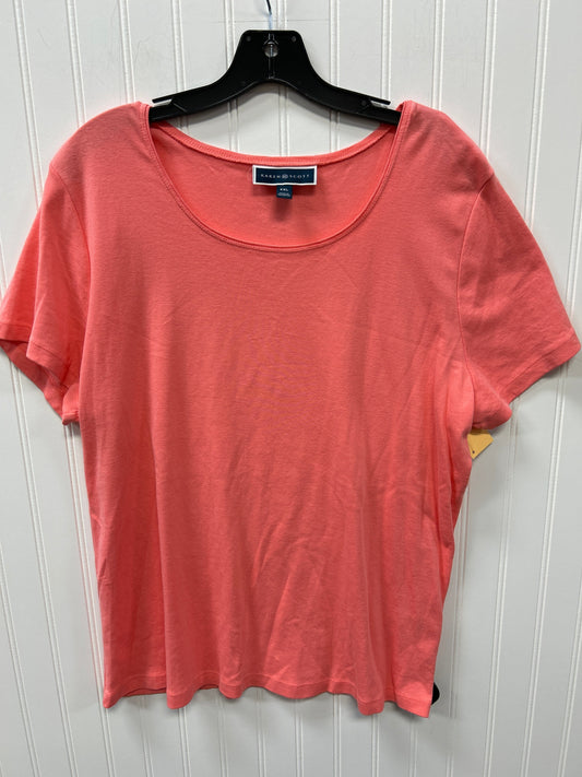 Top Ss Basic By Karen Scott In Peach, Size:Xxl