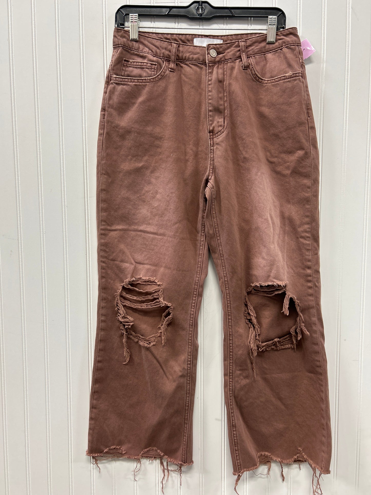 Jeans Straight By Vervet In Brown Denim, Size:6