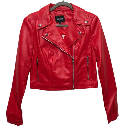 Jacket Moto By Express In Red, Size:S