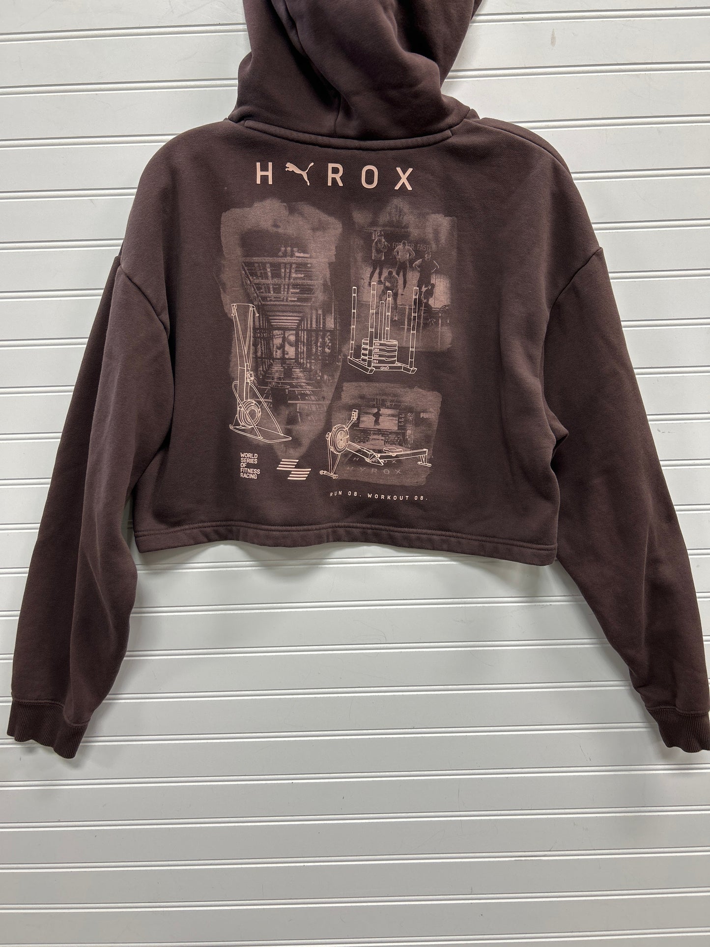 Athletic Sweatshirt Hoodie By Puma In Brown, Size:L