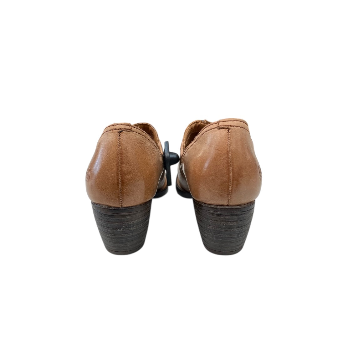 Boots Ankle Heels By Born In Brown, Size:8.5