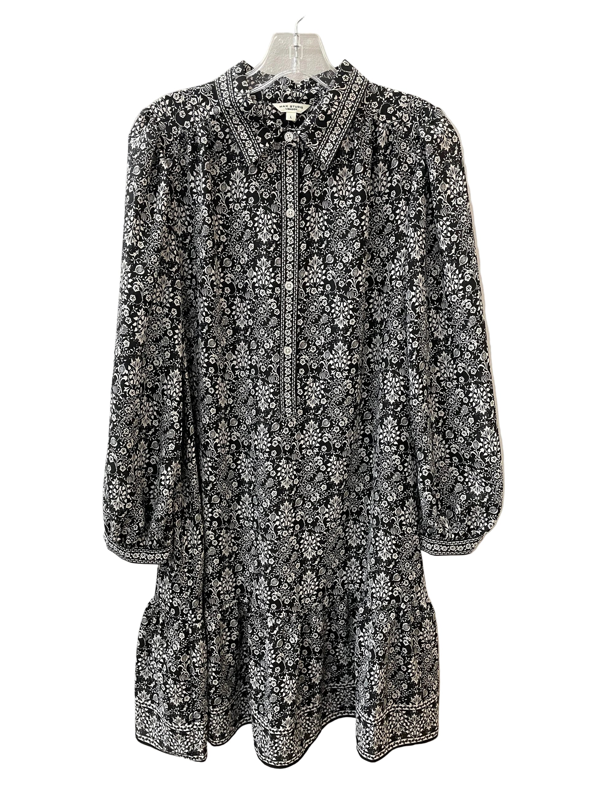 Dress Casual Short By Max Studio In Black & White, Size:L