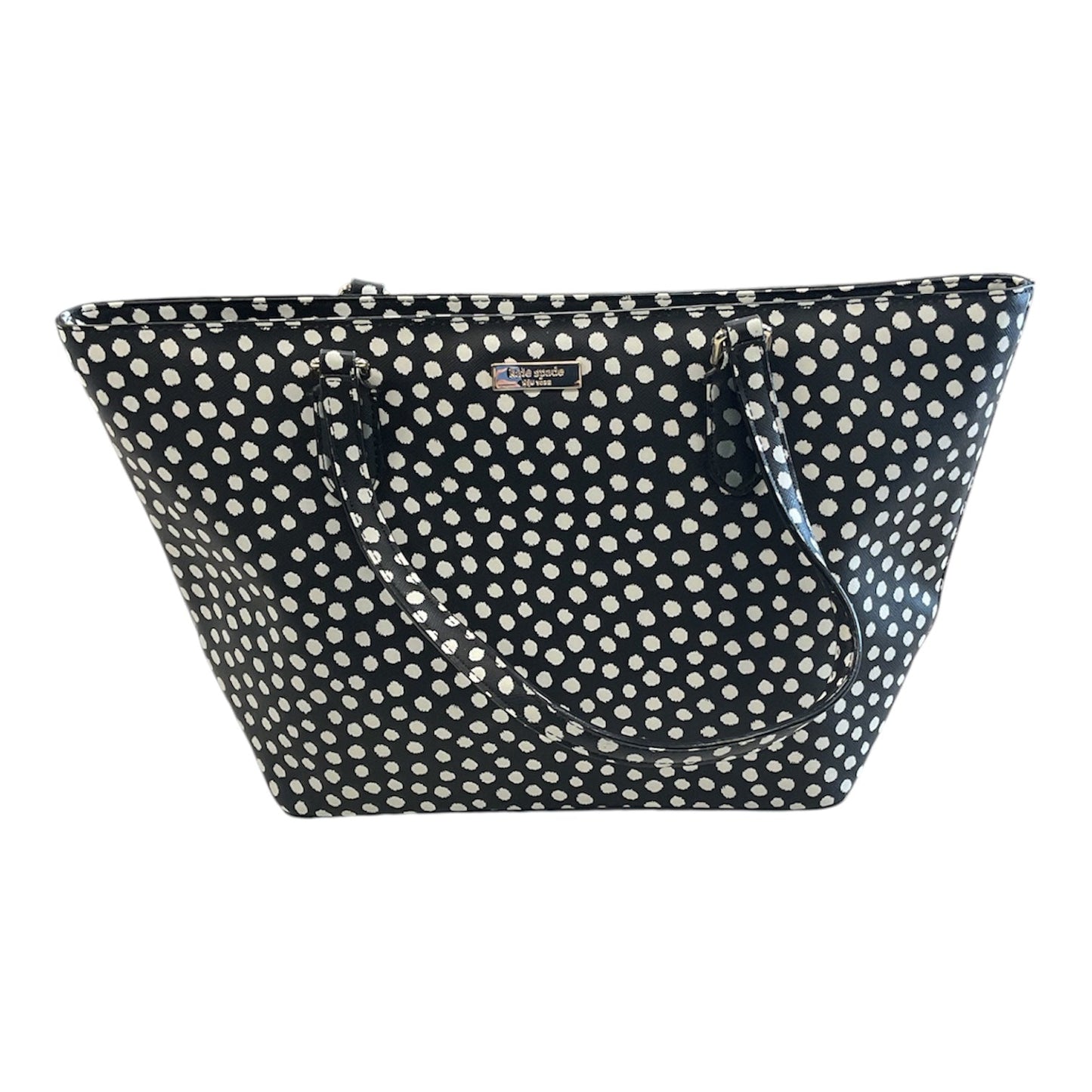 Handbag Designer By Kate Spade In Polkadot Pattern, Size:Medium