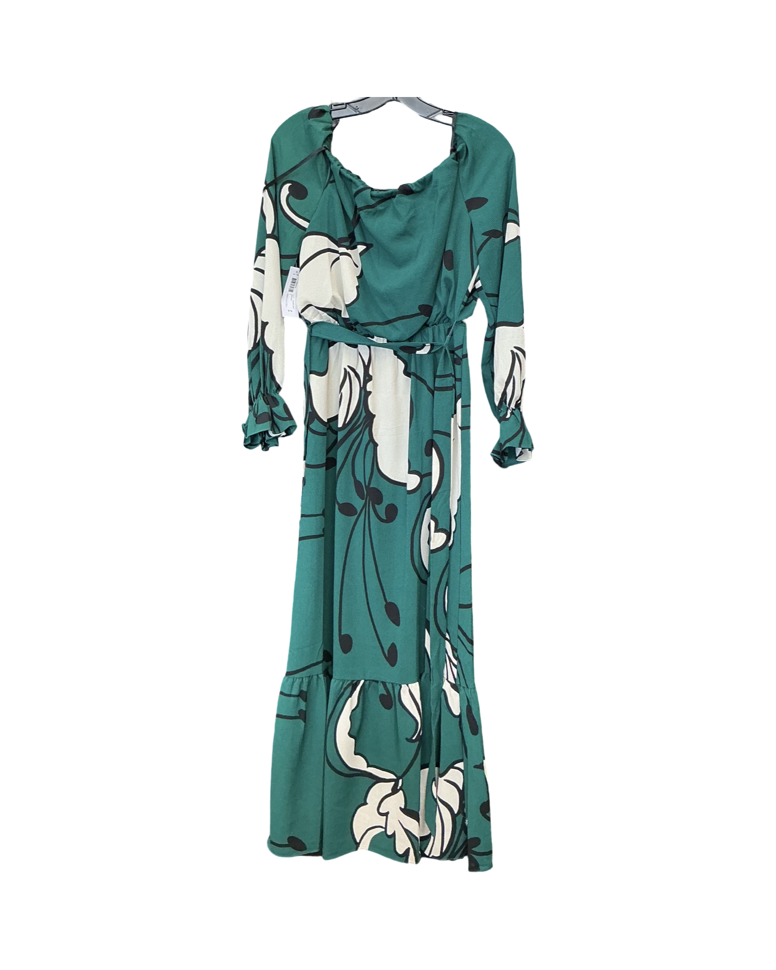 Dress Party Long By Premier Amour In Green & White, Size:S Dress Party Long By Premier Amour In Green & White, Size:S