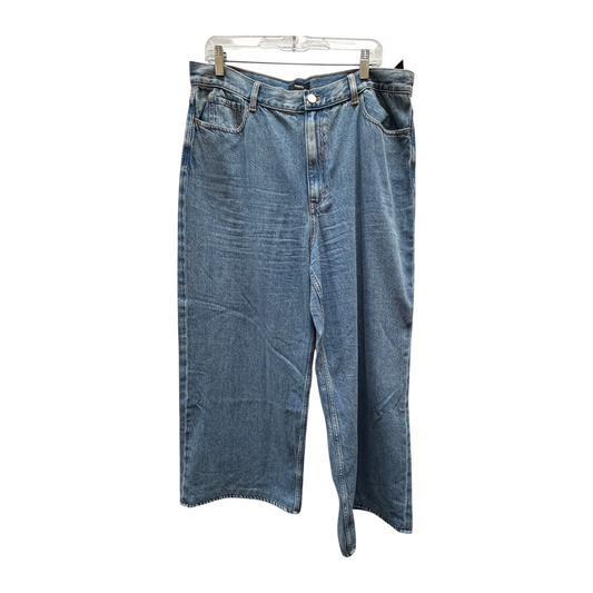 Jeans Wide Leg By Theory In Blue Denim, Size:12