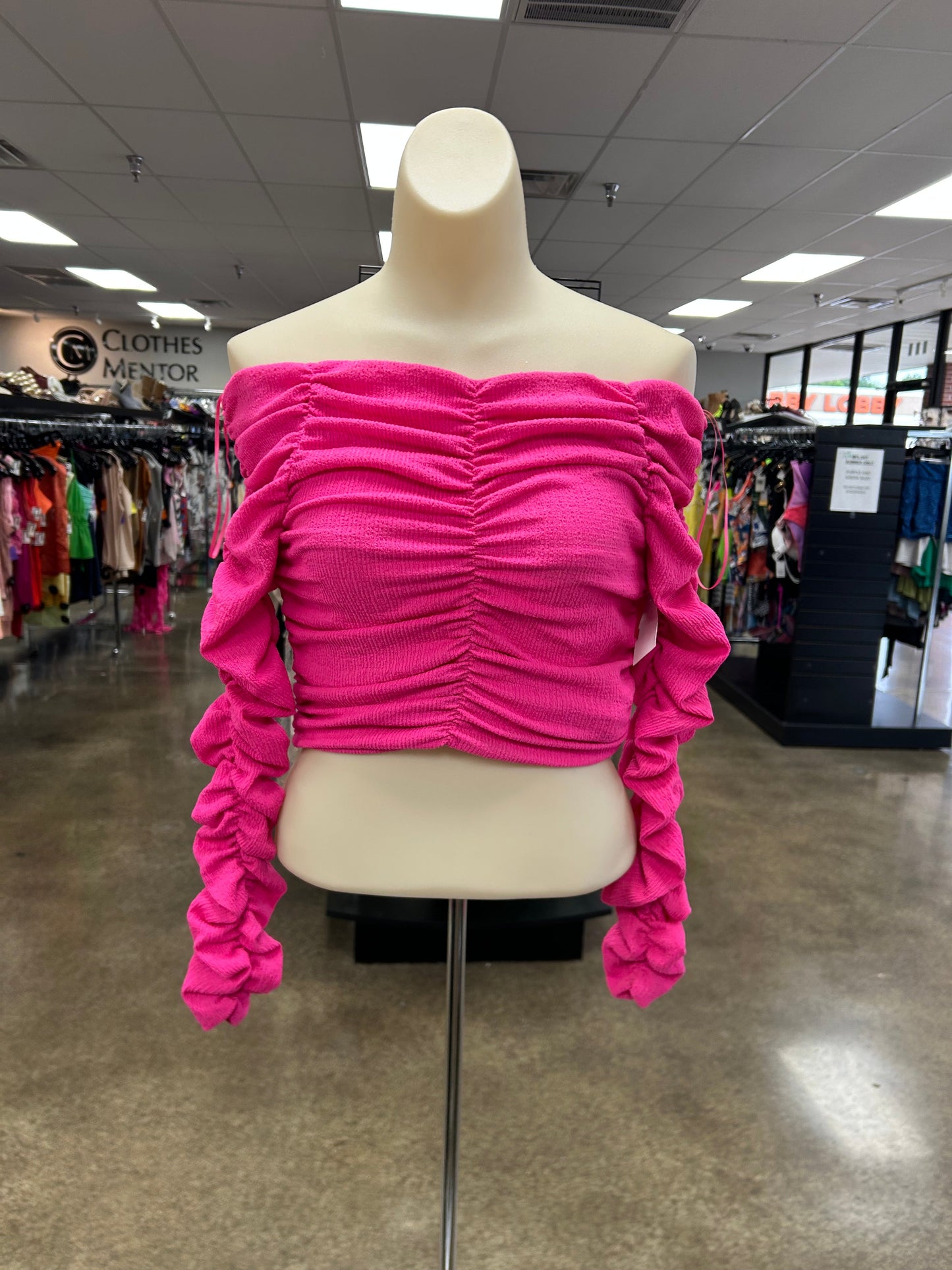 Top Ls By Line & Dot In Pink, Size:Xs