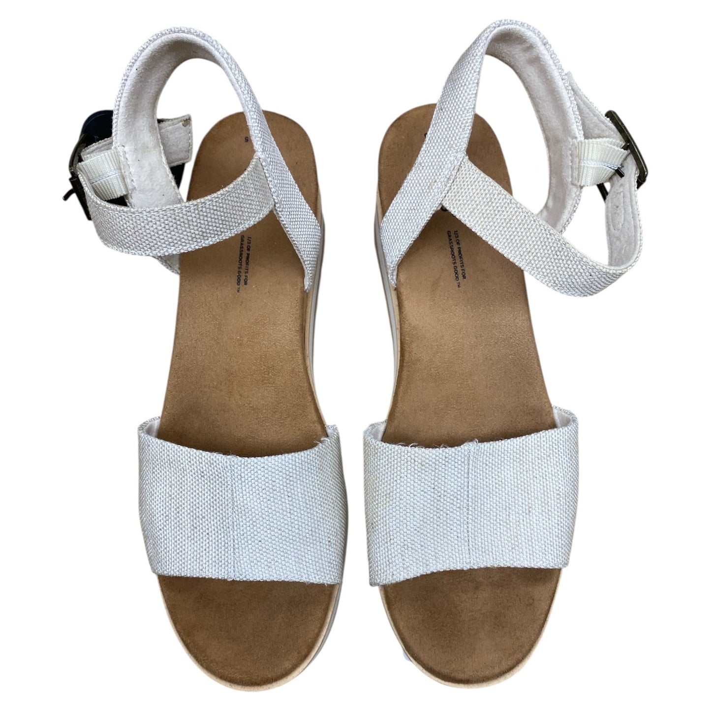 Sandals Heels Platform By Toms In Beige, Size:9.5