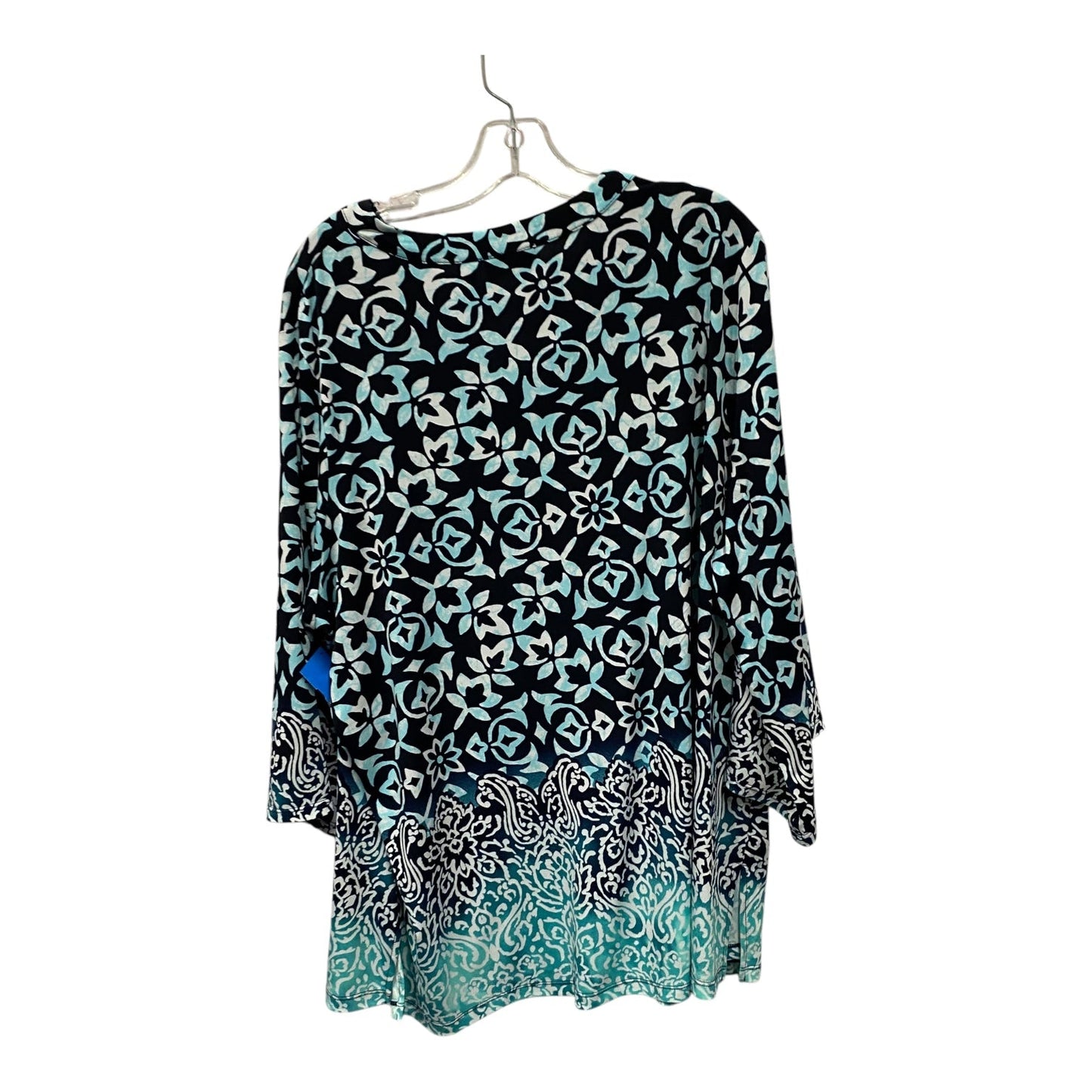 Top Ls By Susan Graver In Black & Blue, Size:2X