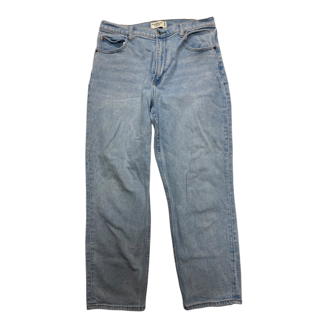Jeans Straight By Abercrombie And Fitch In Blue Denim, Size:12