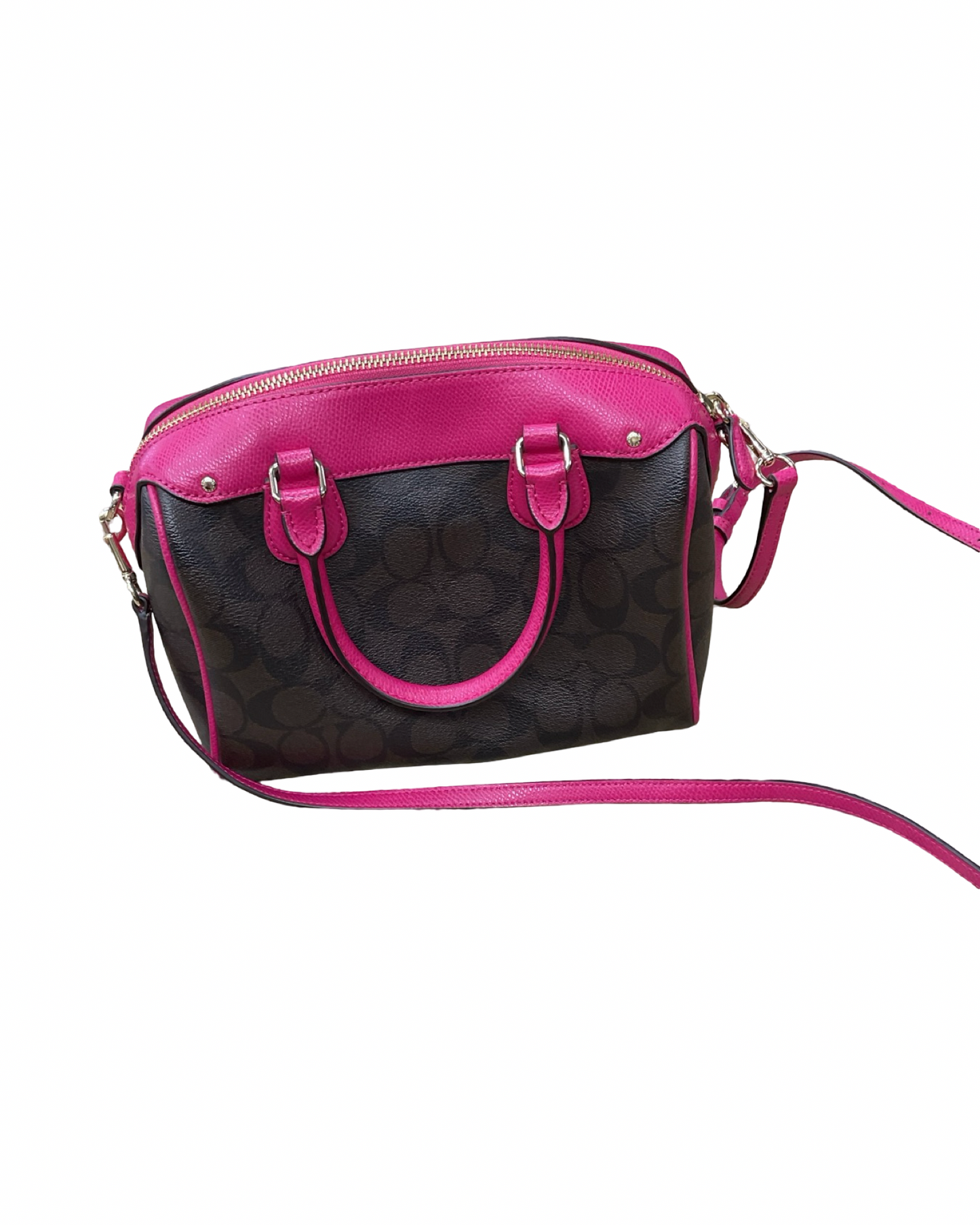 Handbag Designer By Coach In Brown & Pink, Size:Small