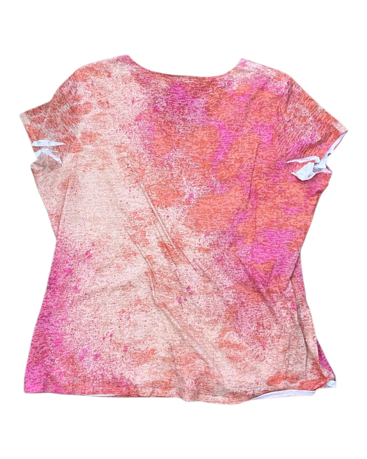 Top Ss By Coldwater Creek In Pink & Yellow, Size:1X