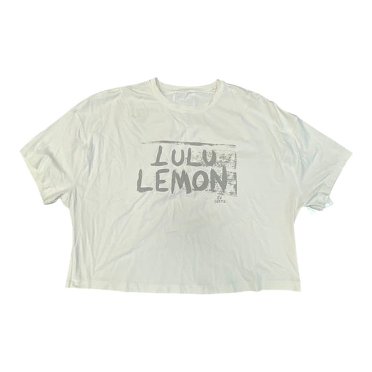 Athletic Top Ss By Lululemon In Cream, Size:S