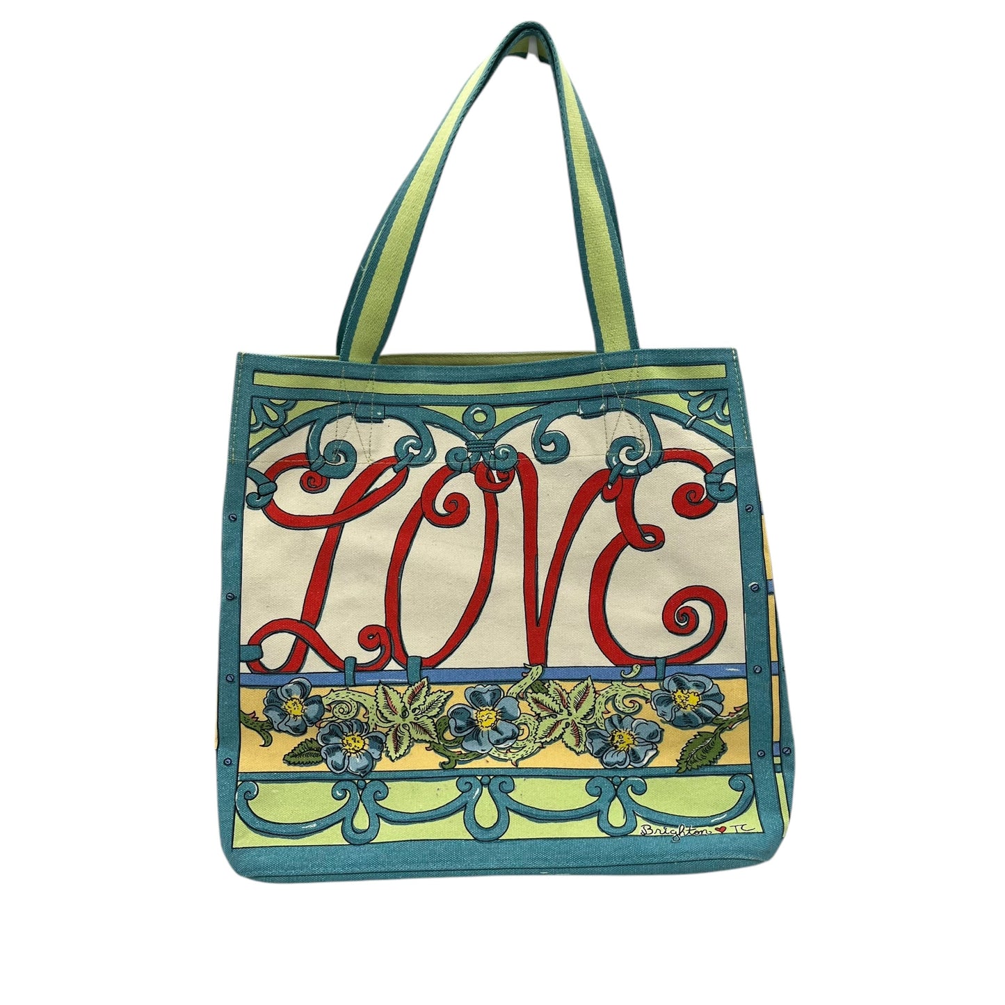 Tote By Brighton In Blue & Yellow, Size:Large