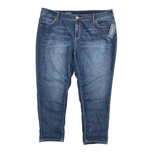 Jeans Cropped By Eloquii In Blue Denim, Size:22