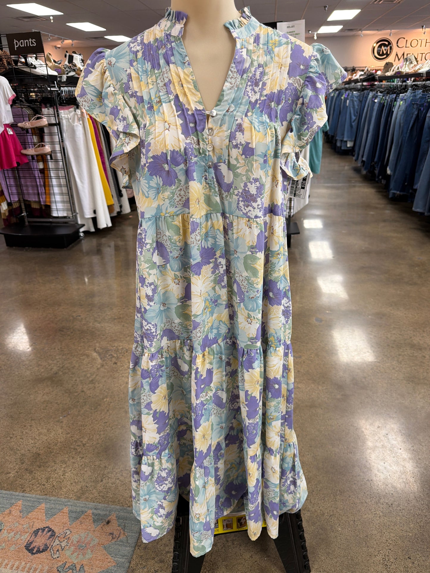 Dress Casual Maxi By Clothes Mentor In Green & Purple, Size:S