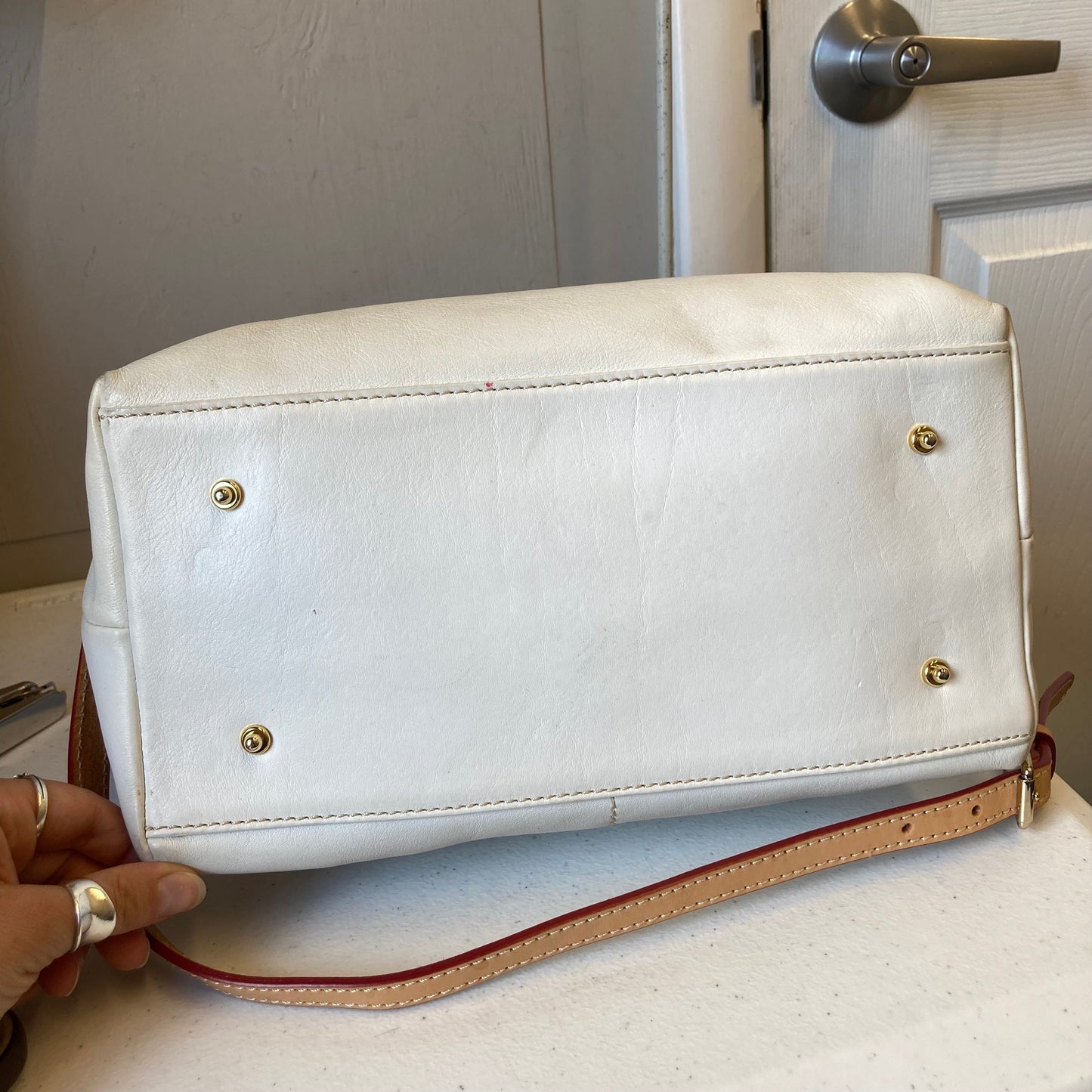 Crossbody Designer By Dooney And Bourke In White, Size:Medium