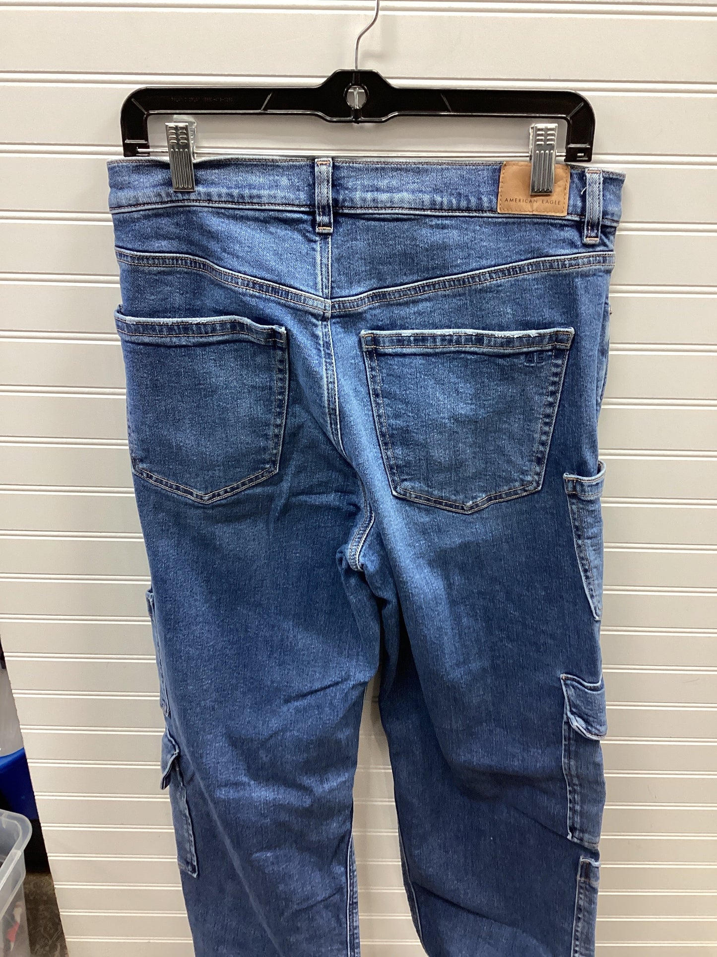 Jeans Wide Leg By American Eagle In Blue Denim, Size:8