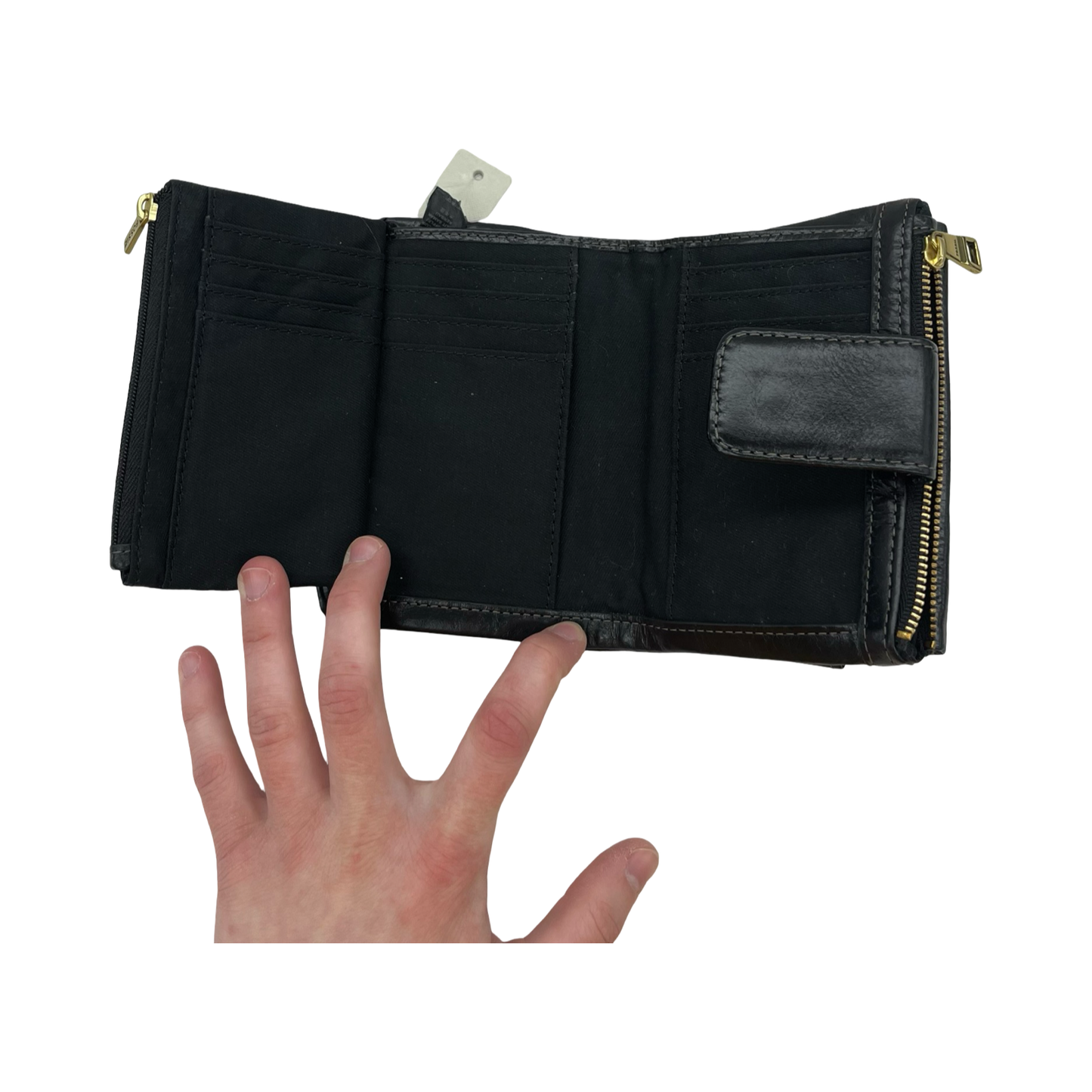 Wallet Leather By Fossil In Black, Size:Small