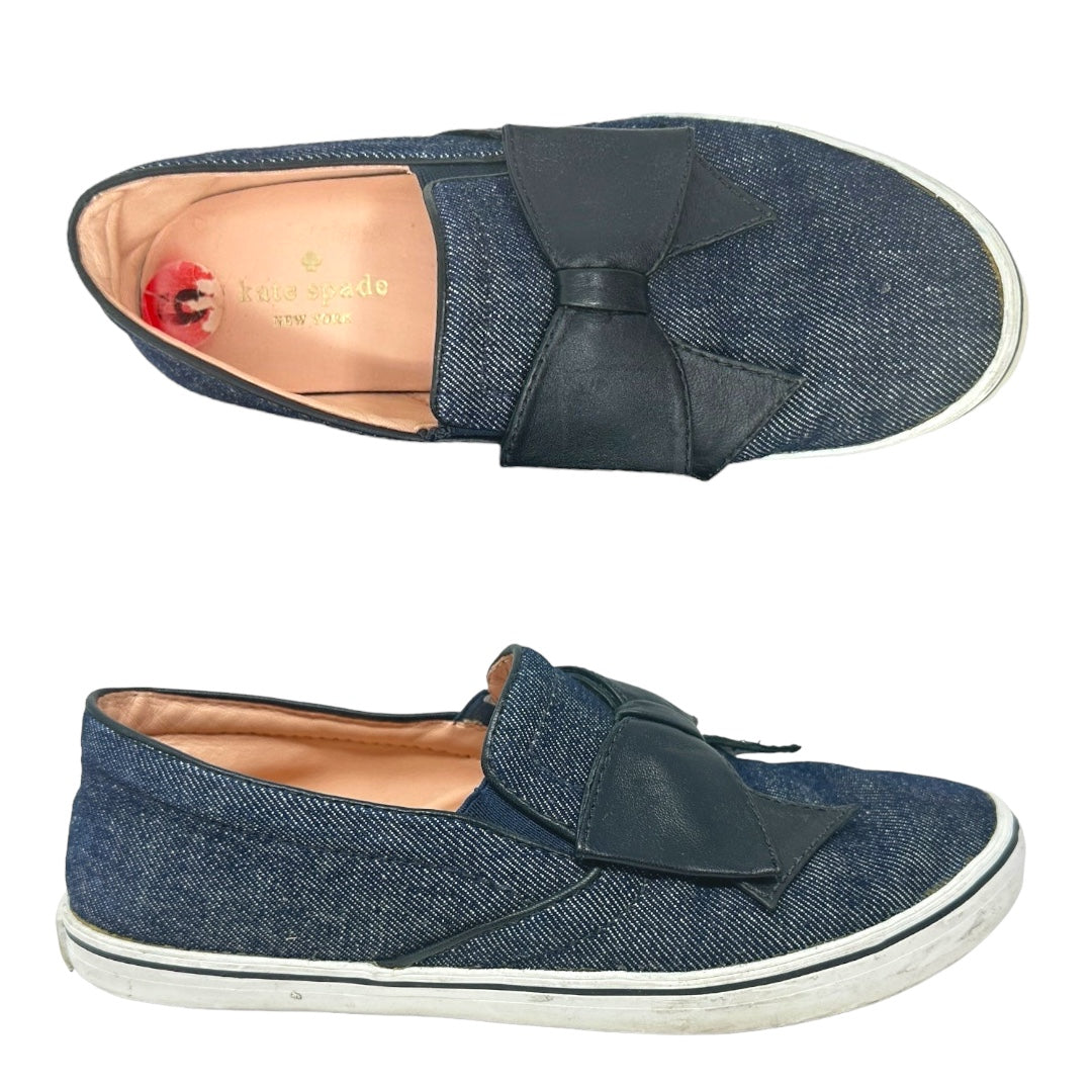 Delise Denim Bow Slip On Sneakers Designer By Kate Spade  Size: 6