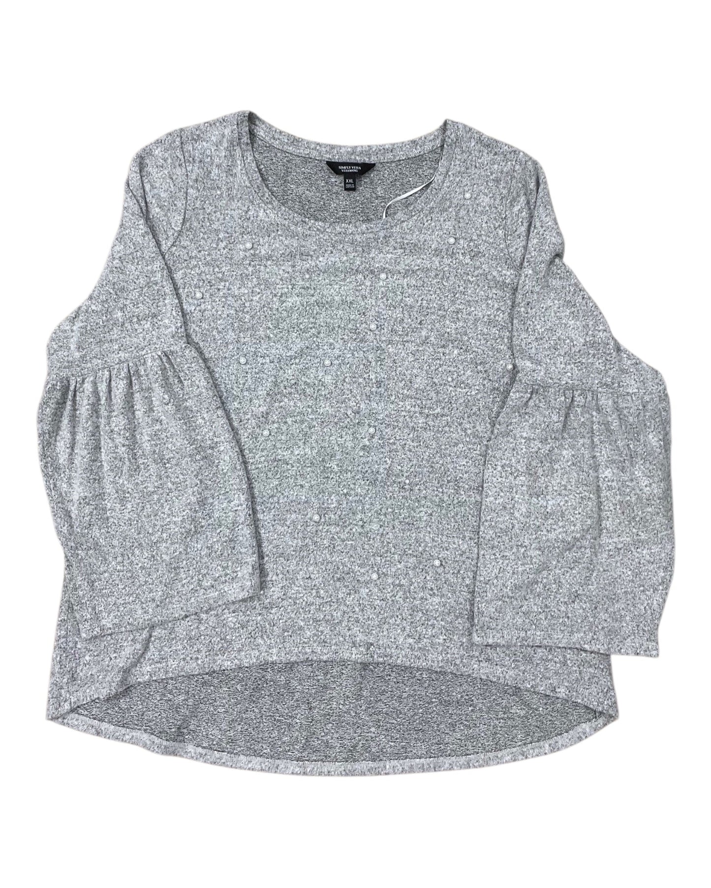 Top Ls By Simply Vera In Grey, Size:1X