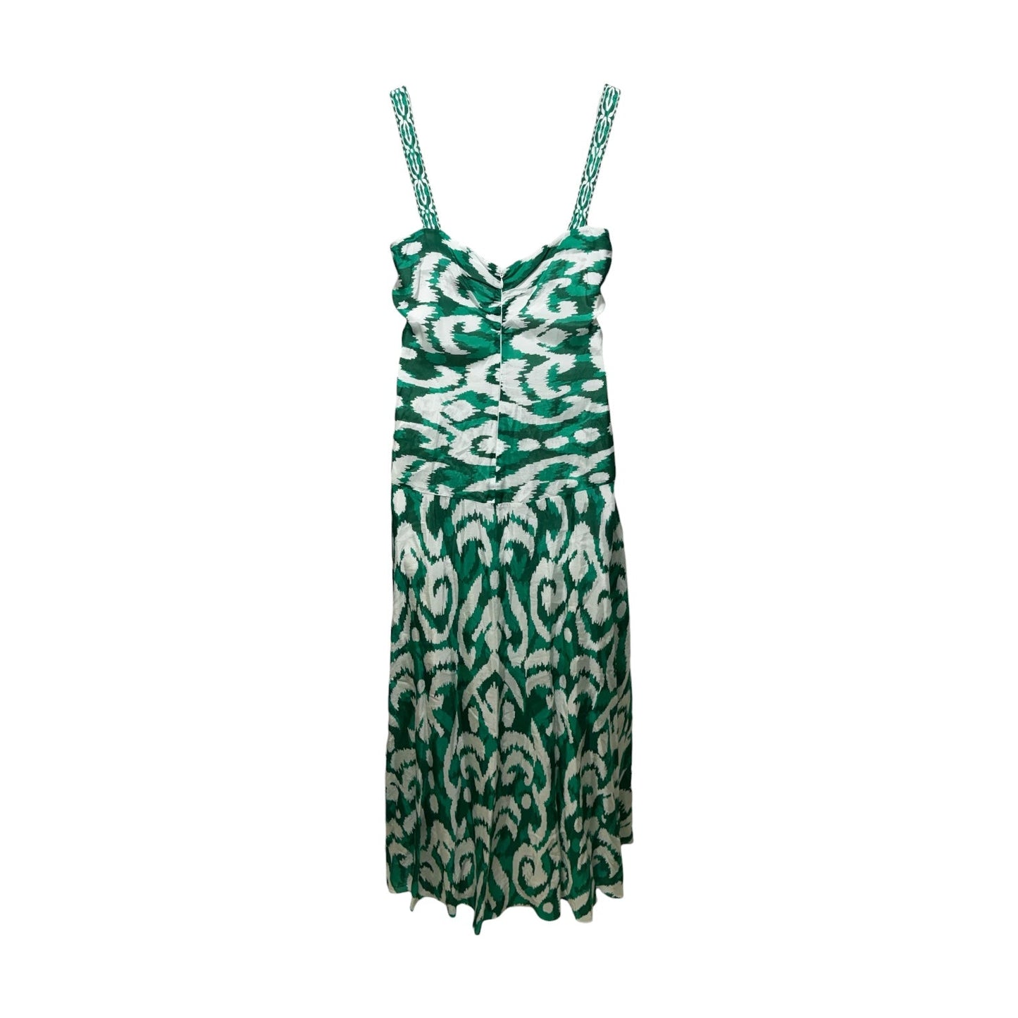 Tropical Getaway Ruffle Maxi Dress  By Alex Marie In Green & White, Size: 16