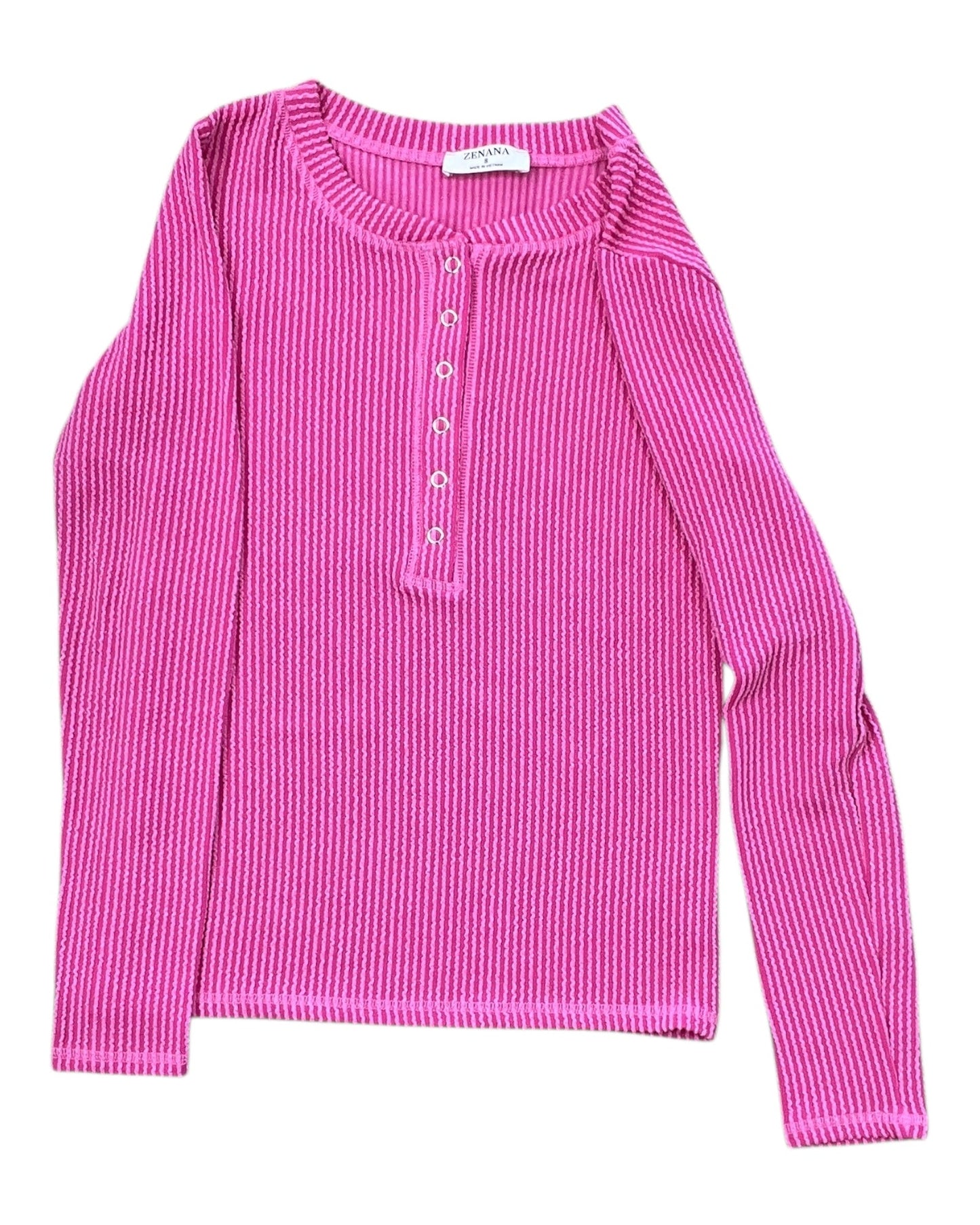 Top Ls By Zenana In Pink, Size:S
