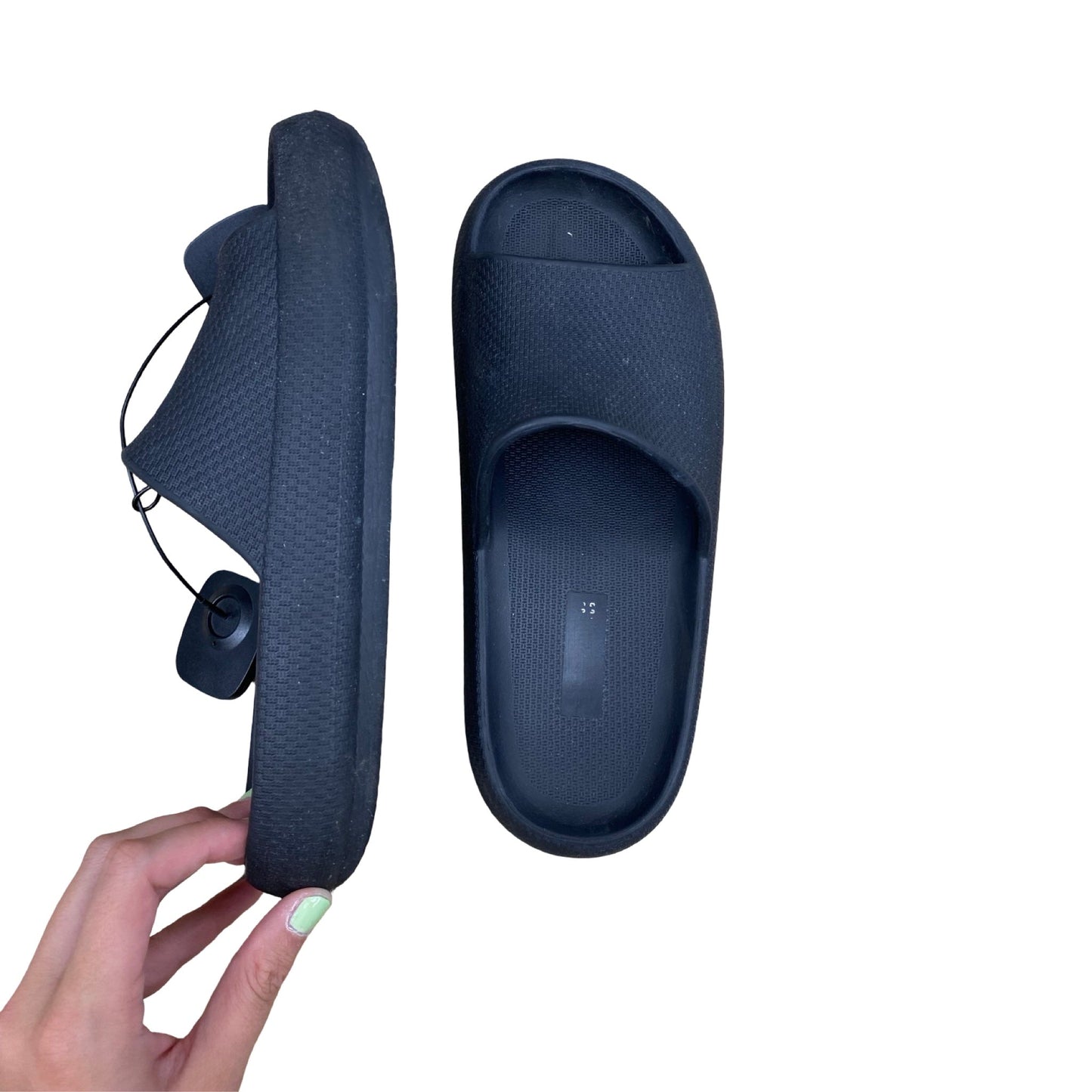 Sandals Flip Flops By Clothes Mentor In Black, Size:
