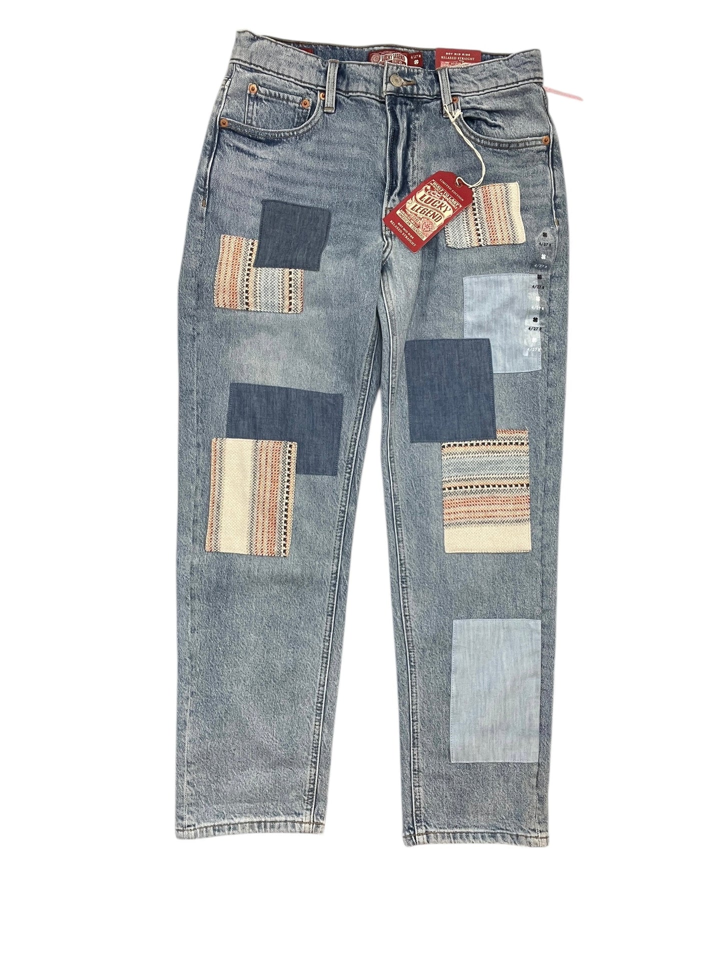 Jeans Straight By Lucky Brand In Blue Denim, Size:4