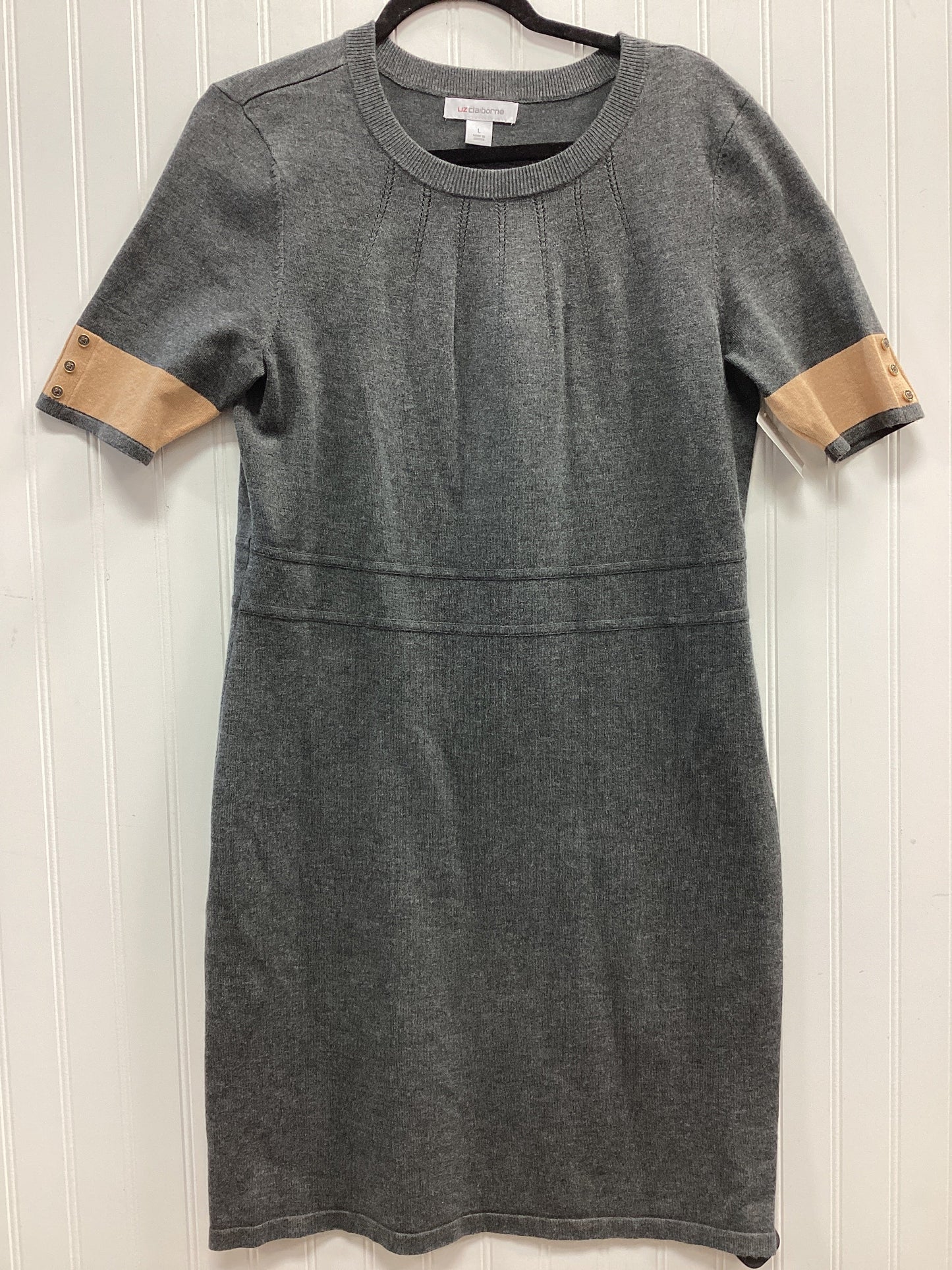 Dress Sweater By Liz Claiborne In Grey, Size:L