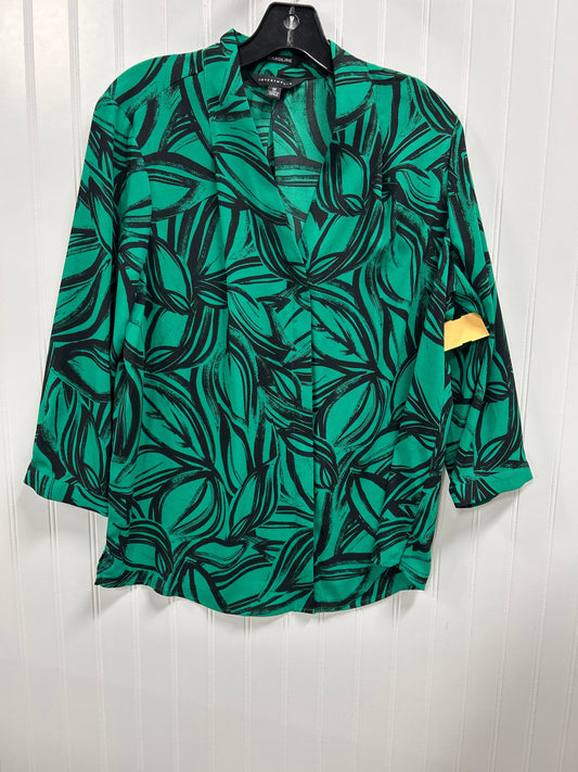 Blouse Ls By Investments In Green, Size:M