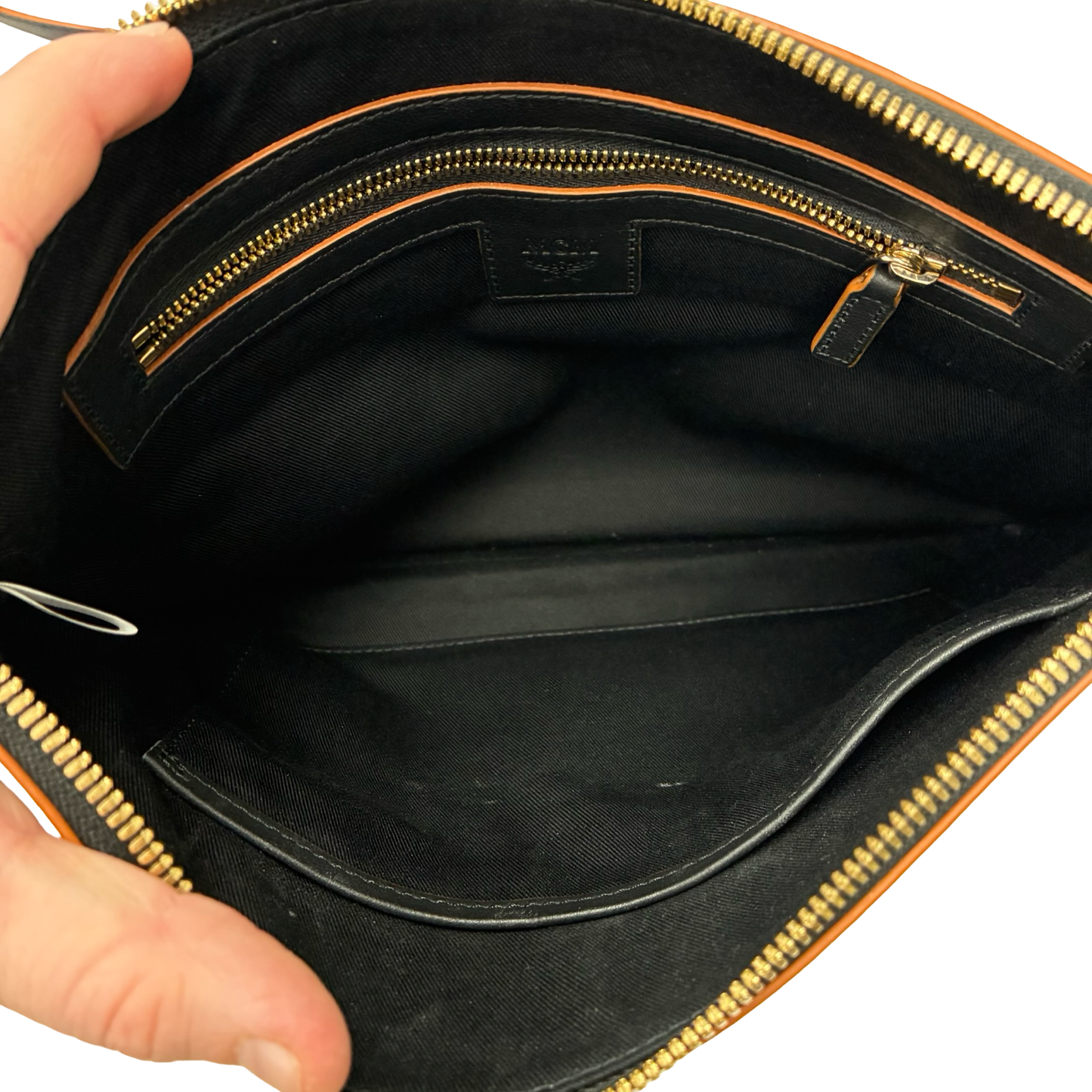 Crossbody Luxury Designer By Mcm In Black, Size:Medium