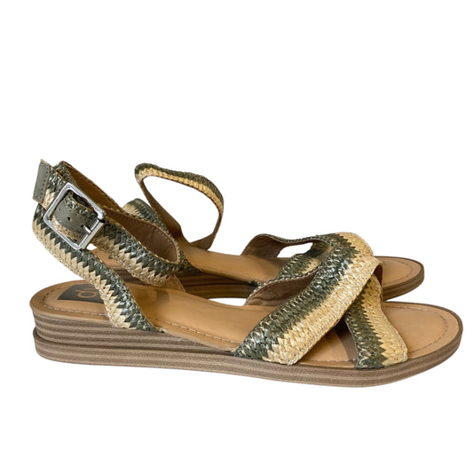 Sandals Flats By Dolce Vita In Green & Tan, Size:9