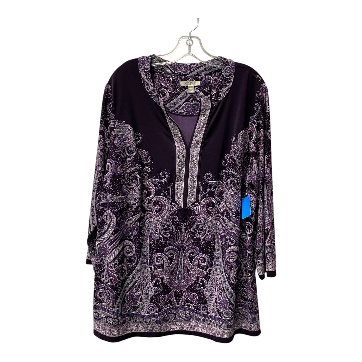 Top Ls By Roz And Ali In Purple, Size:1X