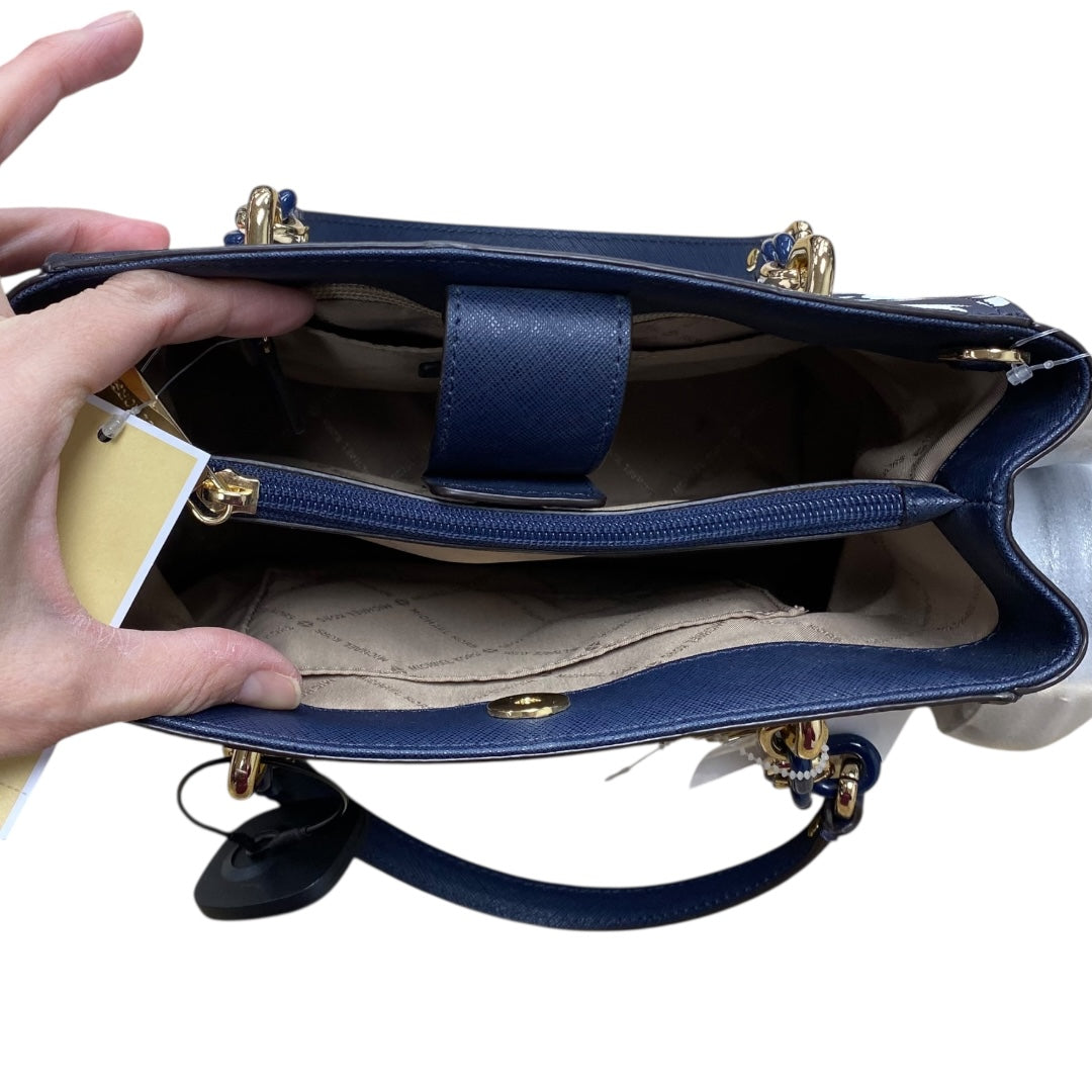 Handbag Designer By Michael Kors In Blue & White, Size:Small