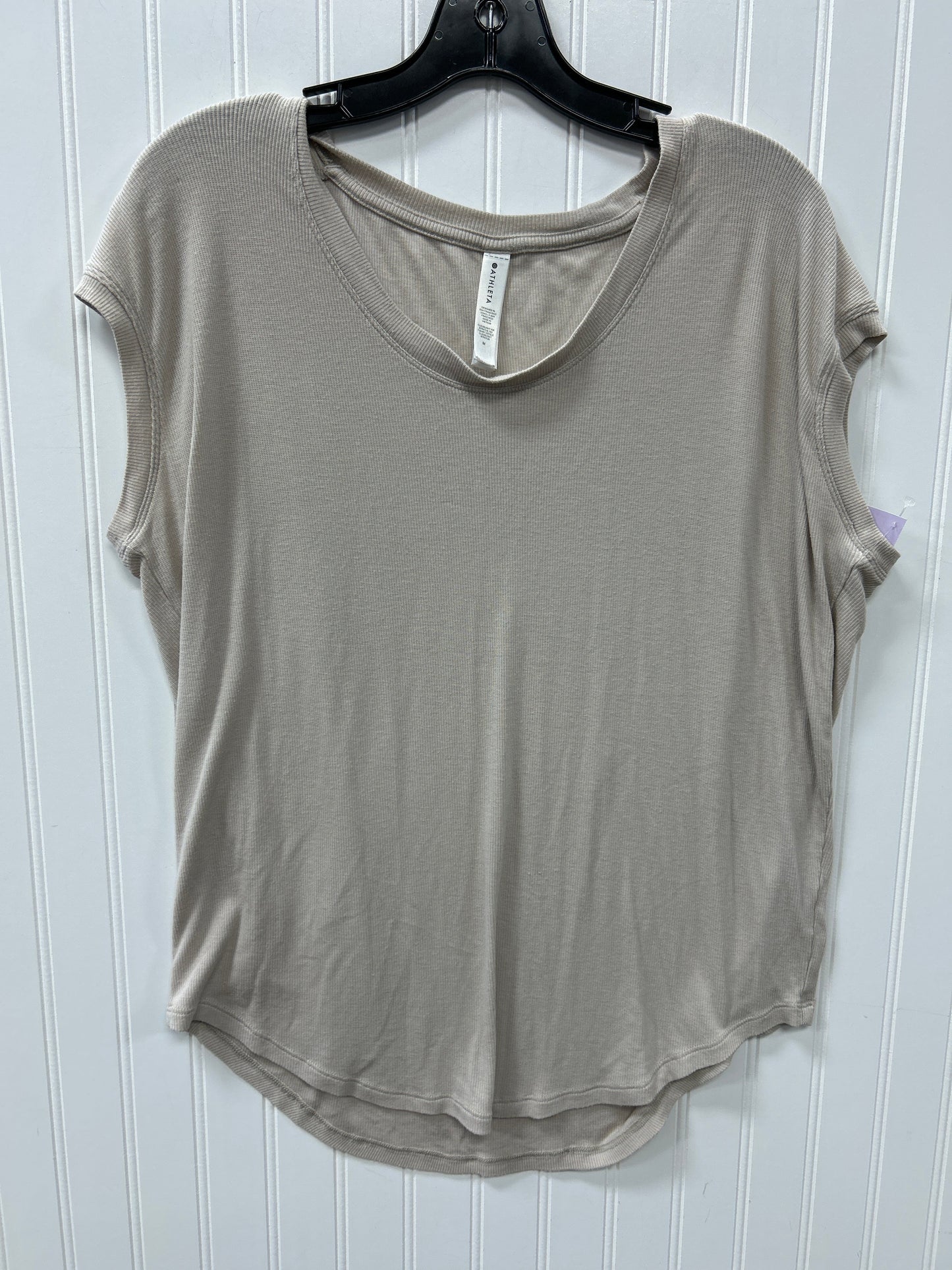 Athletic Top Ss By Athleta In Cream, Size:M