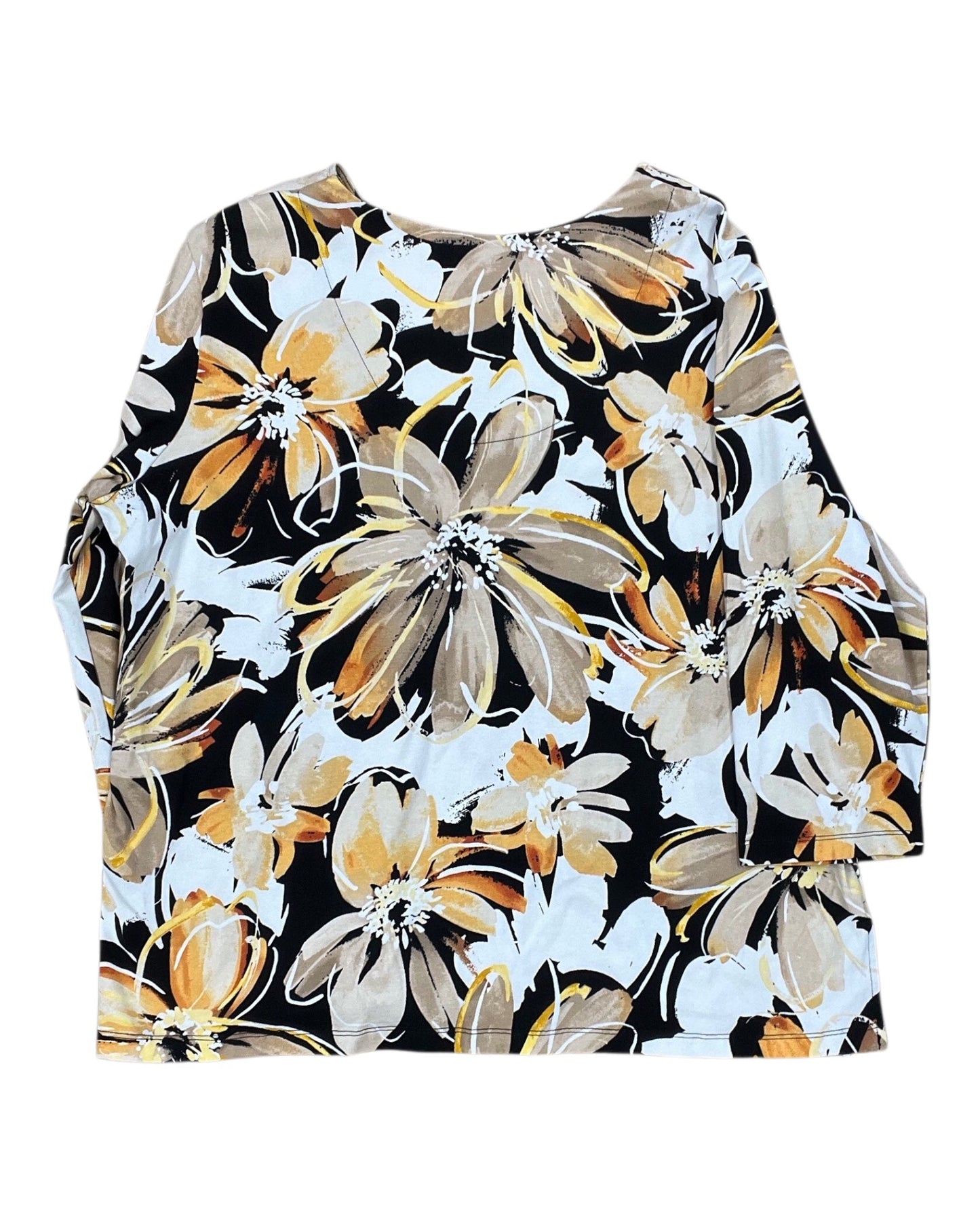 Top 3/4 Sleeve By Alfred Angelo In Black & Yellow, Size:Xl