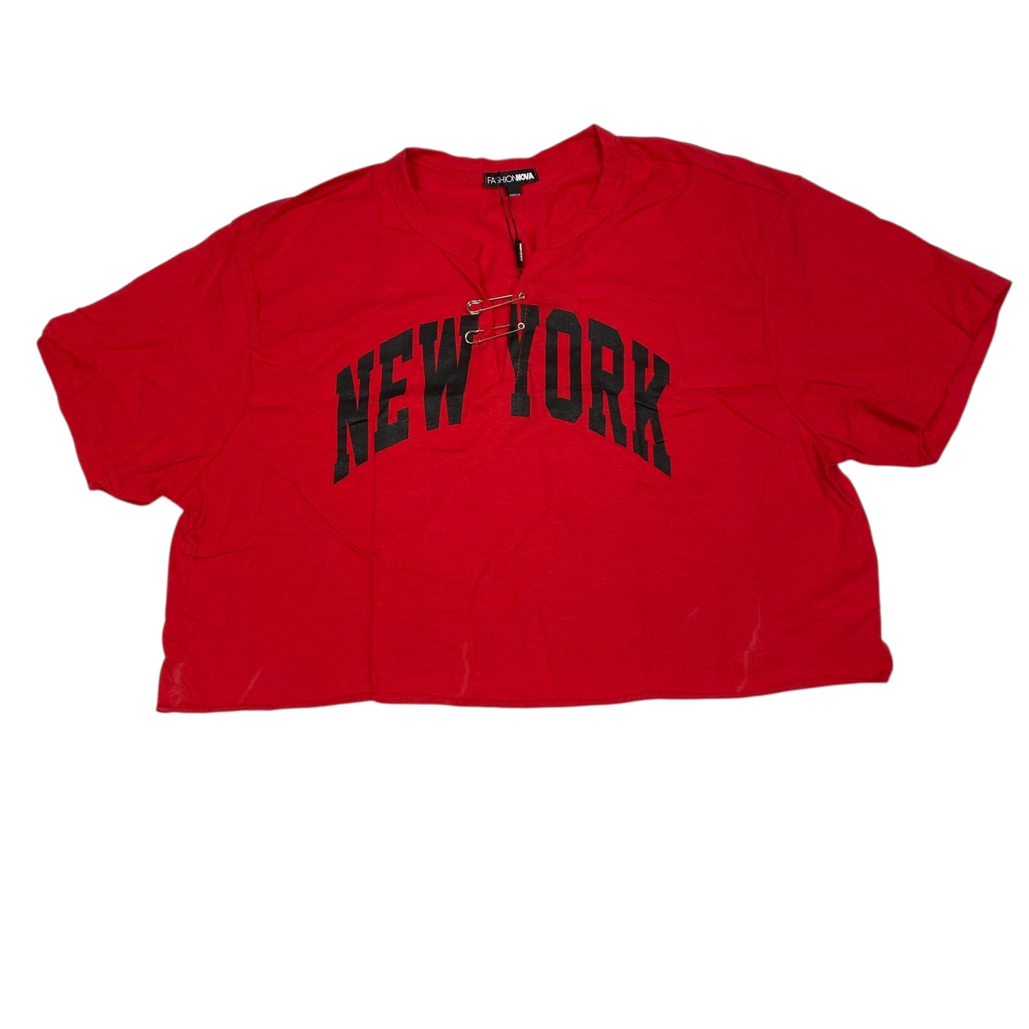 Top Ss By Fashion Nova In Red, Size:1X