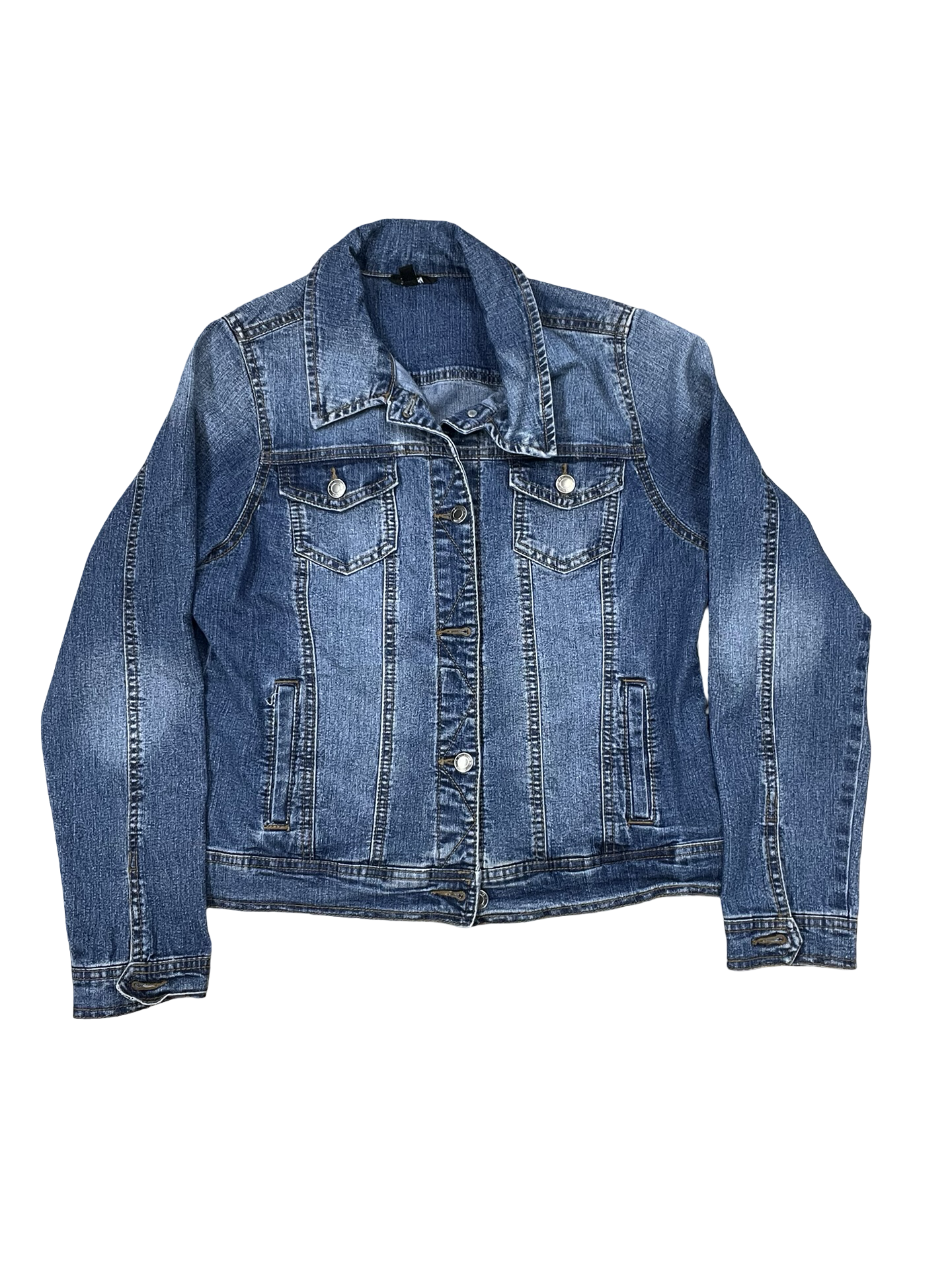 Jacket Denim By Relativity In Blue Denim, Size:M