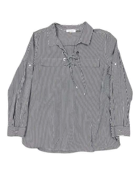 Top Ls By Calvin Klein In Black & White, Size:L