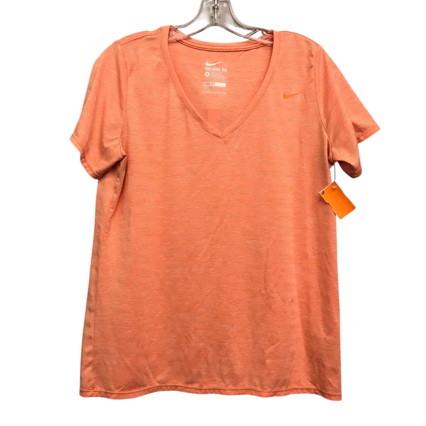 Athletic Top Ss By Nike Apparel In Orange, Size:Xl