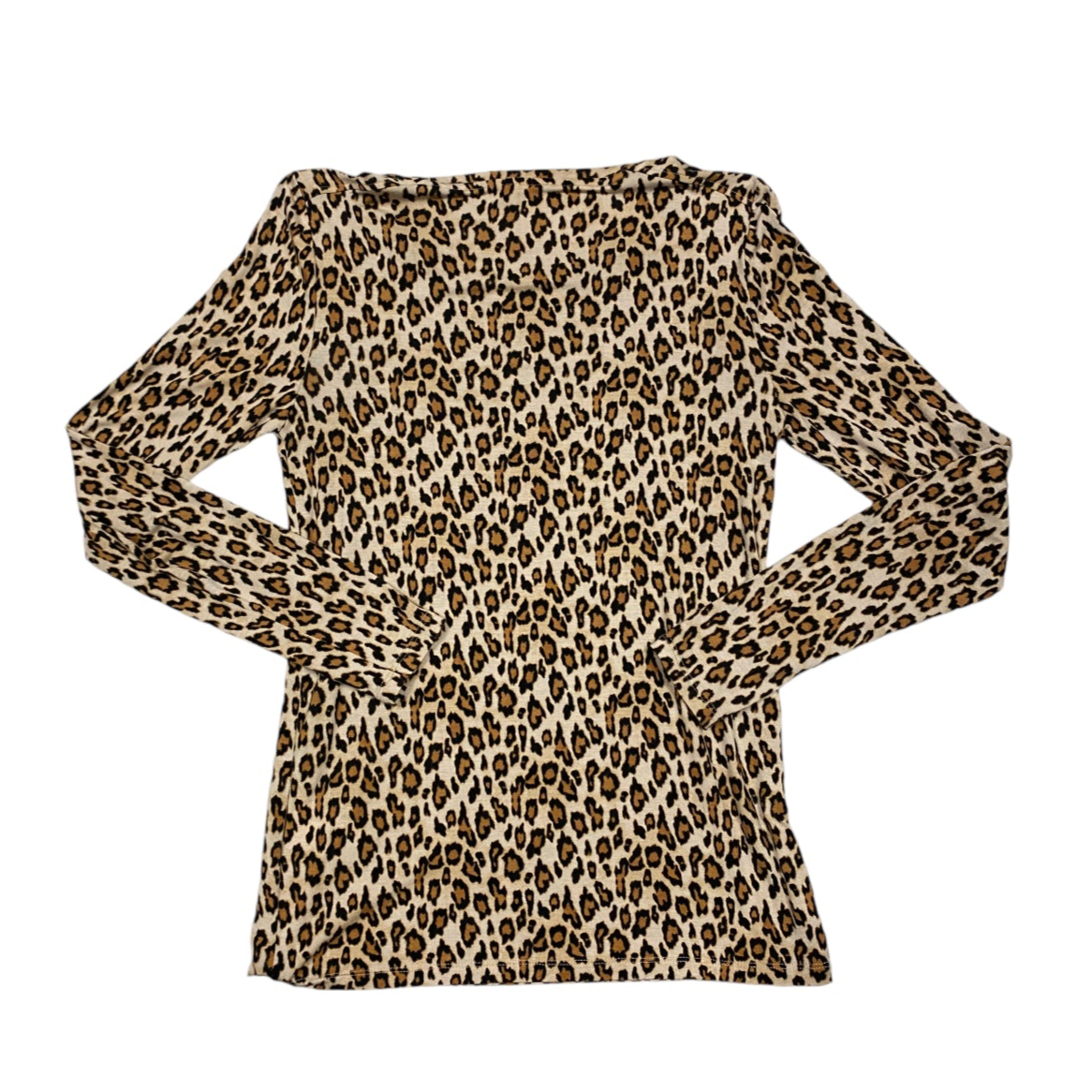 Top Long Sleeve Basic By Banana Republic In Animal Print, Size: Xs