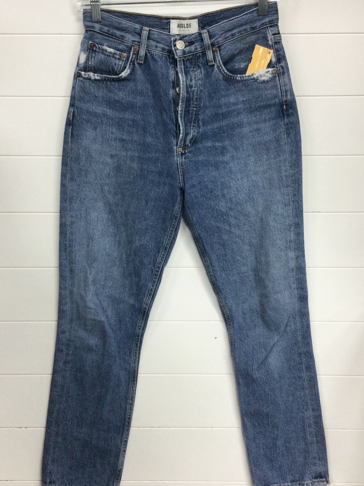 Jeans Straight By Agolde In Blue Denim, Size:2
