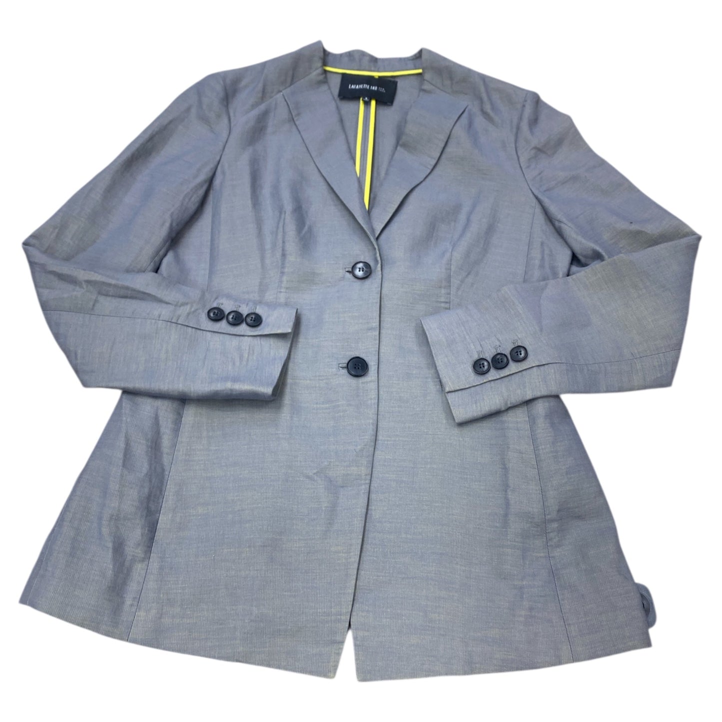 Blazer Designer By Lafayette 148 In Grey, Size:6