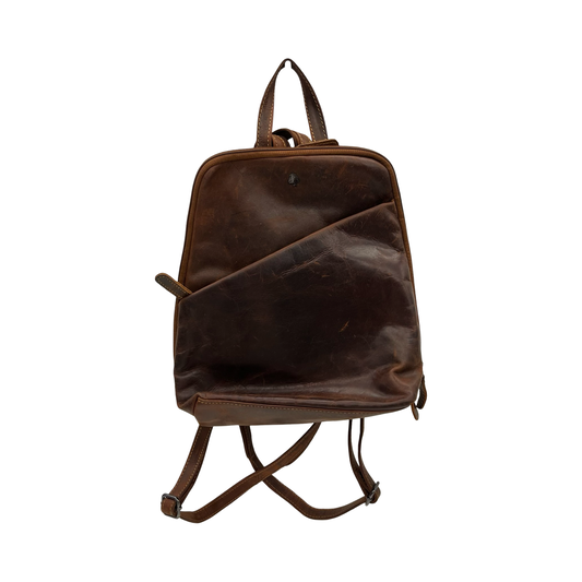 Backpack Leather By Clothes Mentor In Brown, Size:Small