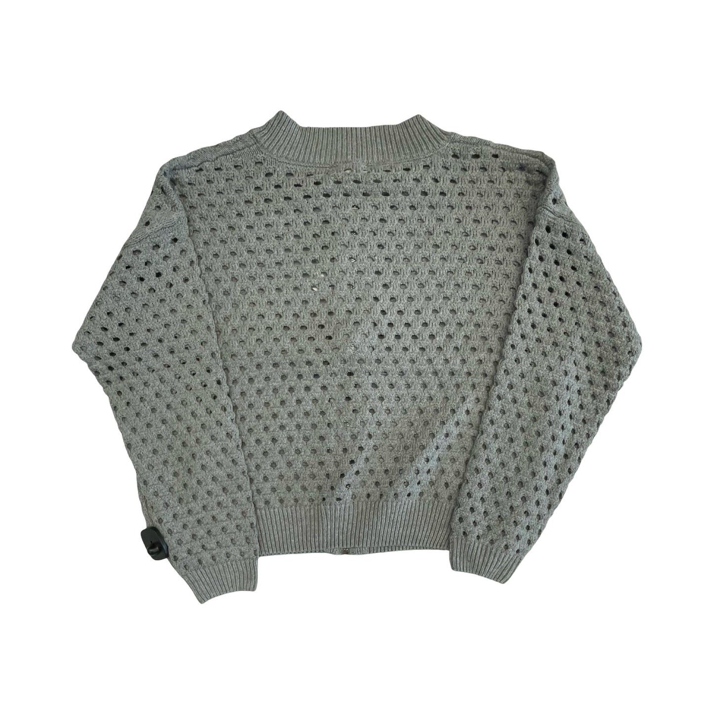 Sweater Cardigan By Elan In Grey, Size:L