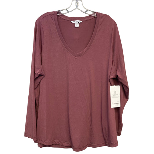 Athletic Top Ls Crewneck By Athleta In Mauve, Size:2X