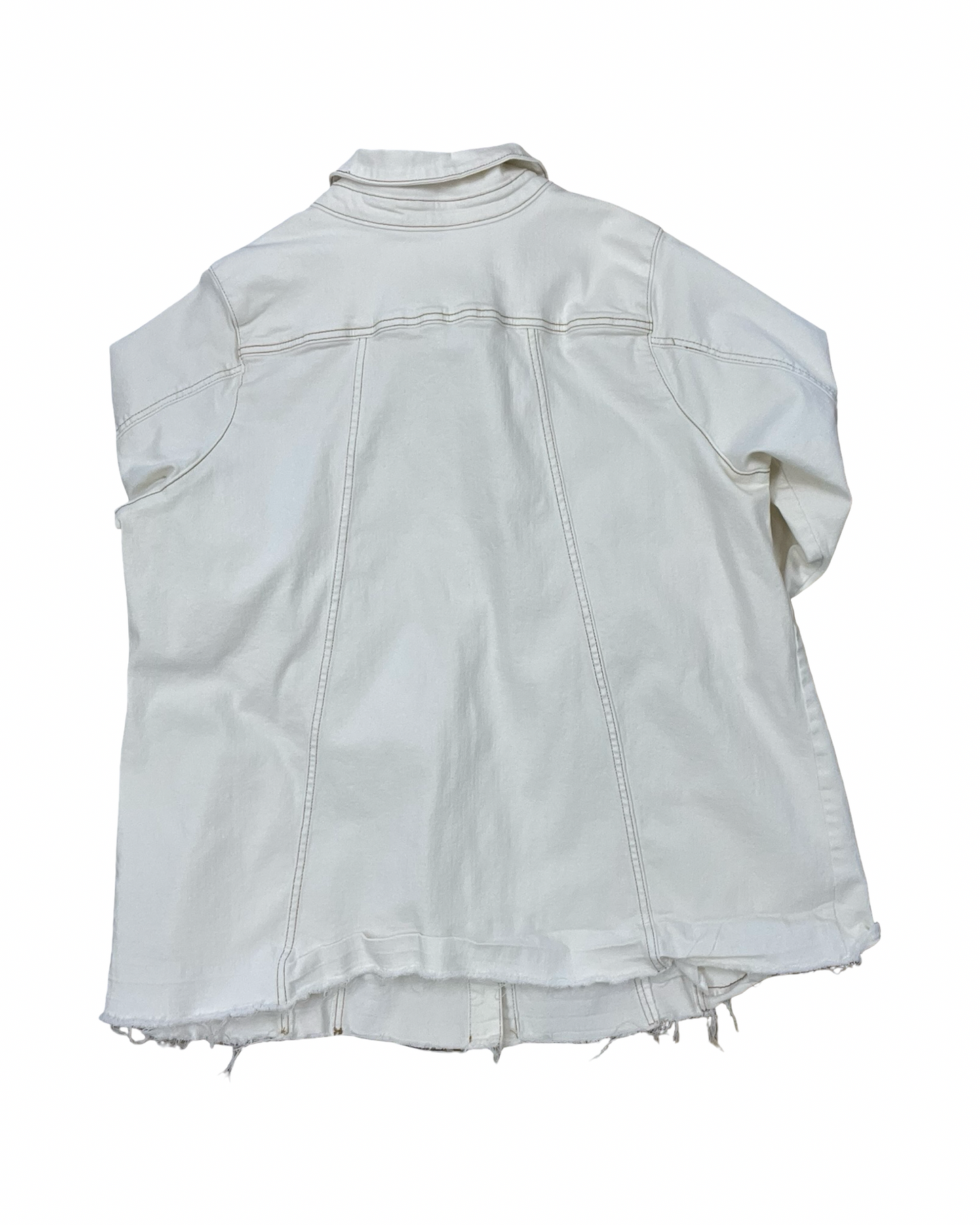 Jacket Denim By Logo In Cream Denim, Size:3X