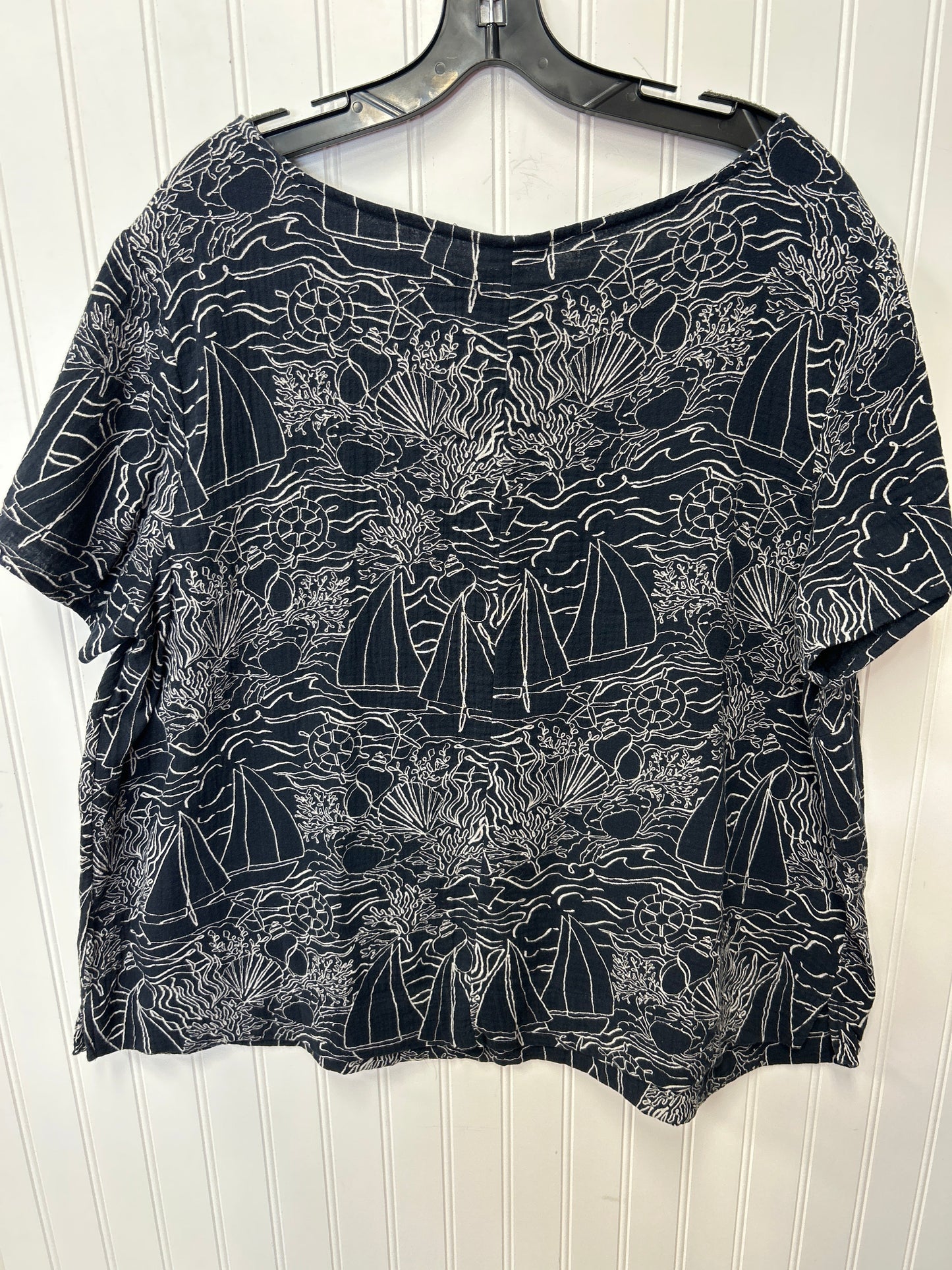 Top Ss By J. Jill In Navy, Size:2X