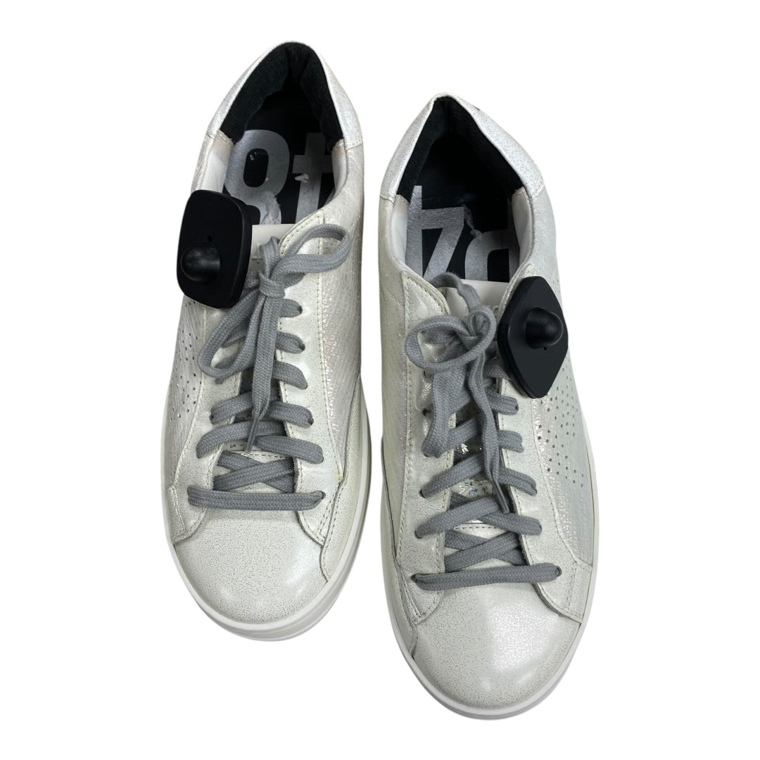 Shoes Sneakers By P448 In Silver & White, Size:8.5
