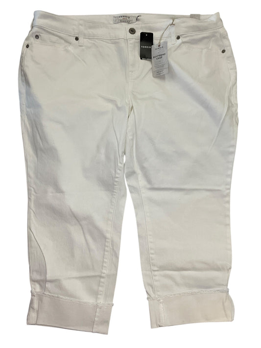 Jeans Cropped By Torrid In White Denim, Size:22